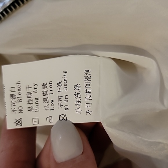 Silver metallic bomber jacket kids large black red stripes Haoduoyi brand - Picture 12 of 17